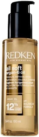 Redken All Soft Argan-6 Hair Oil – For Softness &…, 3.4 Fl Oz