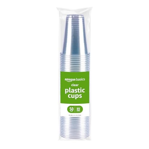 Amazon Basics Disposable Clear Plastic Cups for Col…, BPA-Free