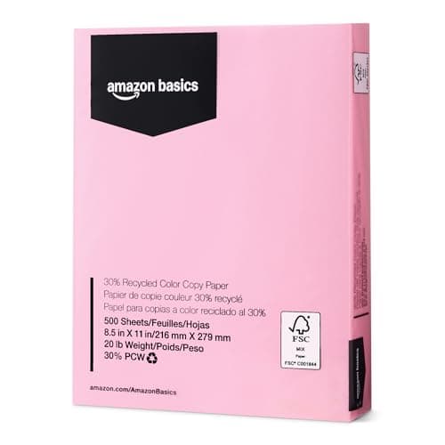 Amazon Basics 30% Recycled Color Copy Paper, 8.5" x 11"