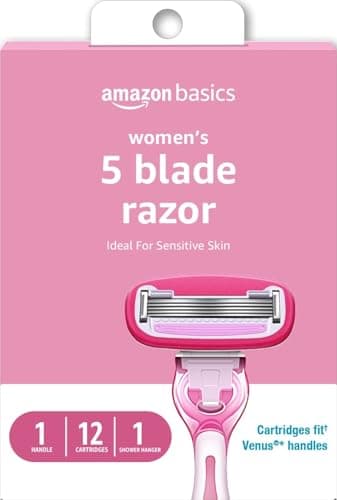 Amazon Basics Women's 5-Blade Razor for Smooth, Close Shave