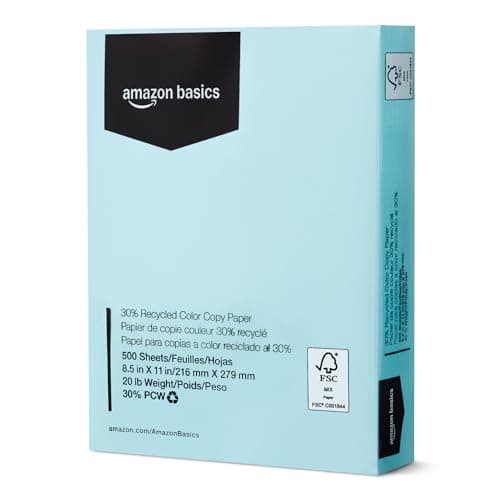Amazon Basics 30% Recycled Color Copy Paper, 8.5" x 11"