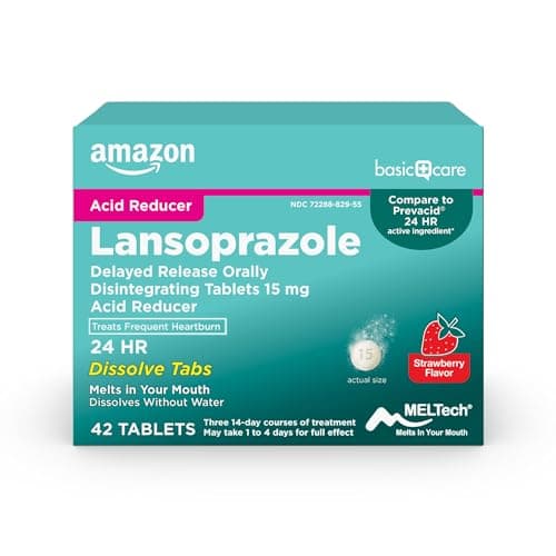 Amazon Basic Care Lansoprazole Delayed Re… — Strawberry Flavor