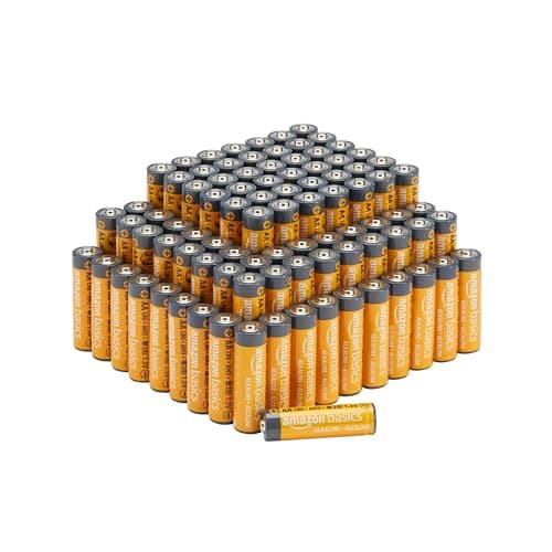 Amazon Basics 100-Pack AA Alkaline Batteries, 1.5 Volt