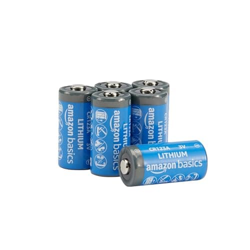 Amazon Basics 6-Pack Non-Rechargeable CR123A Lithium…, 3 Volt