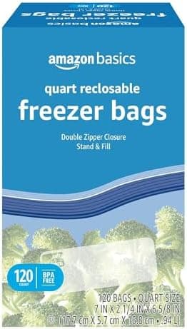 Amazon Basics Reclosable Freezer Quart Food Storag… — Airtight