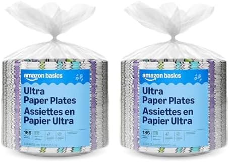 Amazon Basics Ultra Paper Plates, 10 Inch