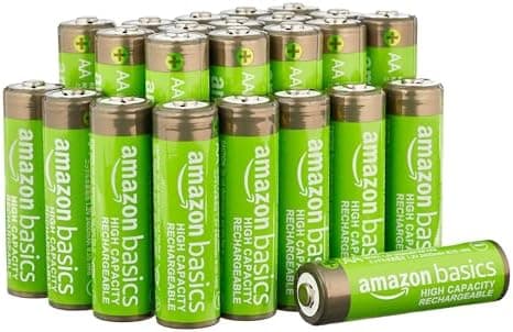 Amazon Basics 24-Pack Rechargeable AA NiMH High… — Pre-Charged