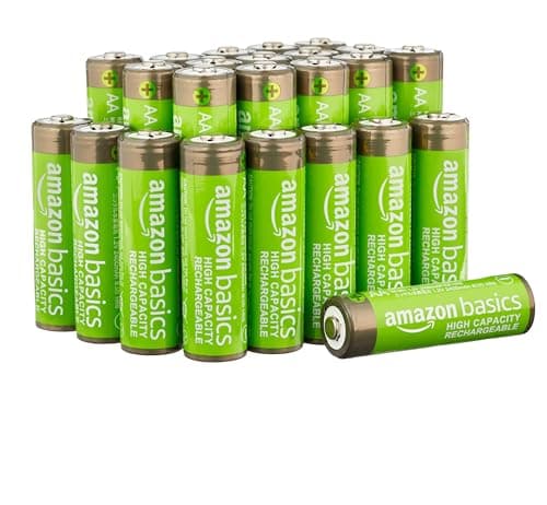 Amazon Basics 24-Pack Rechargeable AA NiMH High… — Pre-Charged