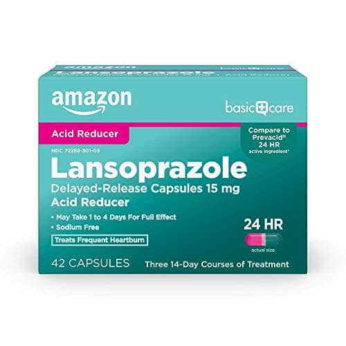 Amazon Basic Care Lansoprazole Delayed Release Capsules, 15 mg