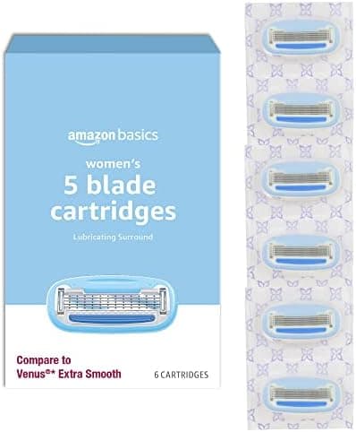 Amazon Basics 5-Blade Razor Refills for Wome… — Hypoallergenic