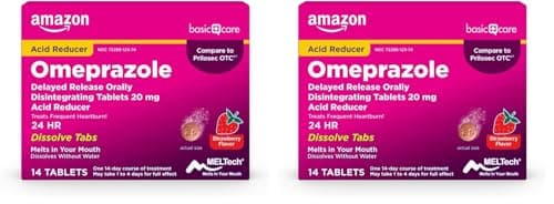 Amazon Basic Care Omeprazole Delayed Rele… — Strawberry Flavor