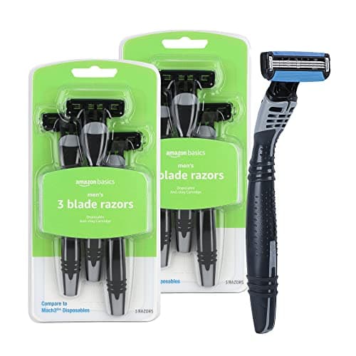 Amazon Basics 3-Blade Disposable Razors for Men