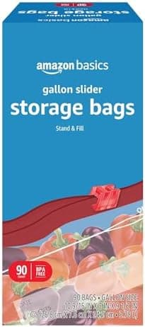 Amazon Basics Slider Gallon Food Storage Bags, BPA Free