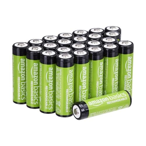 Amazon Basics 24-Pack Rechargeable AA NiMH Batteries, 2000 mAh