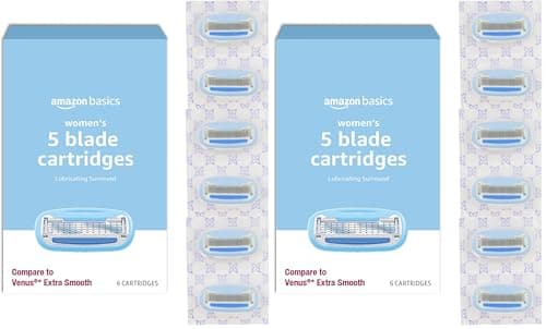 Amazon Basics 5-Blade Razor Refills for Wome… — Hypoallergenic