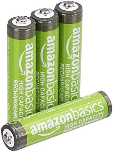 Amazon Basics 4-Pack Rechargeable AAA NiMH High… — Pre-Charged