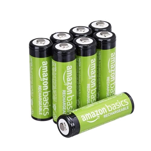 Amazon Basics 8-Pack Rechargeable AA NiMH Batteries, 2000 mAh