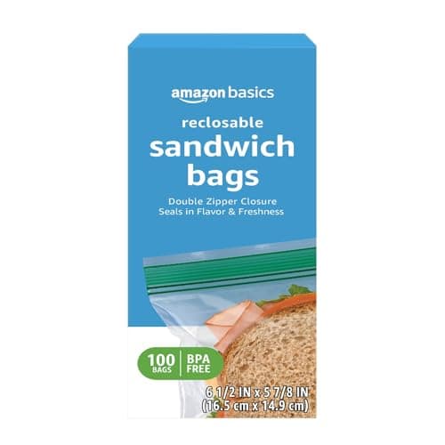 Amazon Basics Reclosable Double Zipper Sandwich St… — BPA Free