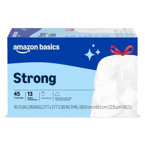 Amazon Basics Trash Bags, Tall Kitchen Drawstring