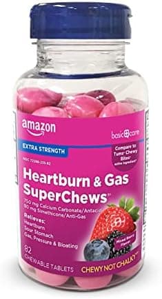 Amazon Basic Care Heartburn & Gas SuperCh…, Fast-Acting Relief