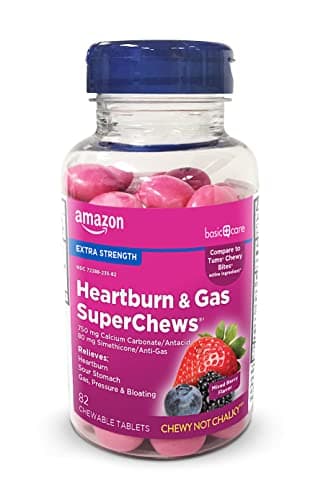 Amazon Basic Care Heartburn & Gas SuperCh…, Fast-Acting Relief