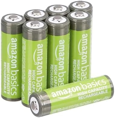 Amazon Basics 8-Pack Rechargeable AA NiMH High… — Pre-Charged