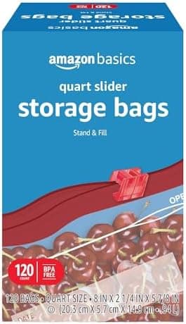 Amazon Basics Slider Quart Food Storage Bags with… — BPA Free