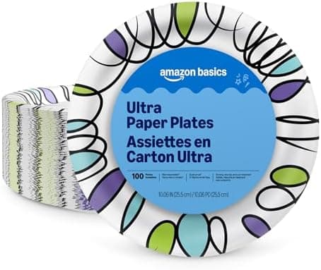 Amazon Basics Ultra Paper Plates, 10 Inch