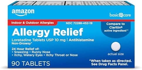 Amazon Basic Care Allergy Relief Loratadine Tablets…, 90 Count