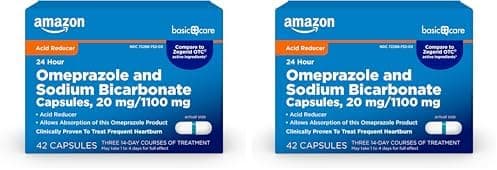 Amazon Basic Care Omeprazole and Sodium Bicarb…, 20 mg/1100 mg