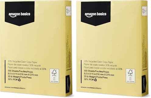 Amazon Basics 30% Recycled Color Copy Paper, 8.5" x 11"