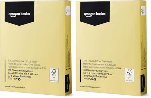 Amazon Basics 30% Recycled Color Copy Paper, 8.5" x 11"