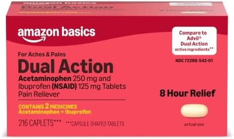 Amazon Basics Dual Action Acetaminophen 250 mg and Ibuprofen…