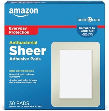 Amazon Basic Care Sheer Adhesive Pad Band…, Scrapes and Wounds