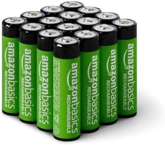 Amazon Basics 16-Pack Rechargeable AA NiMH Batteries, 2000 mAh