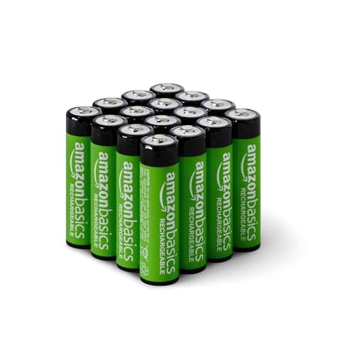 Amazon Basics 16-Pack Rechargeable AA NiMH Batteries, 2000 mAh