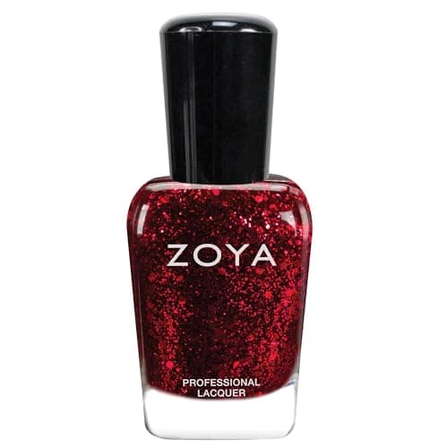 ZOYA Love Nail Polish, Sparkling Red Glitter Polish…