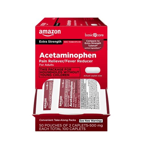 Amazon Basic Care Extra Strength Acetaminophen Caplets 500 mg