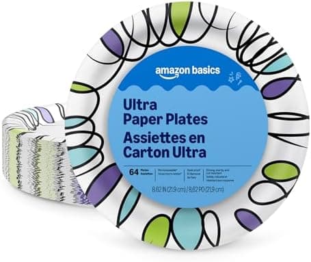 Amazon Basics Ultra Paper Plates, 8.62 Inch