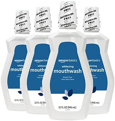 Amazon Basics Teeth Whitening Mouthwash, Alcohol-Free