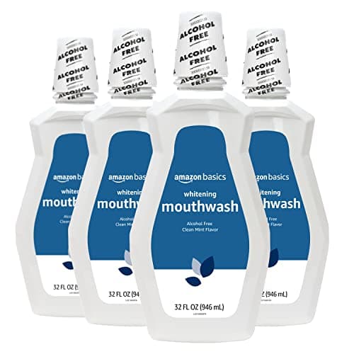 Amazon Basics Teeth Whitening Mouthwash, Alcohol-Free