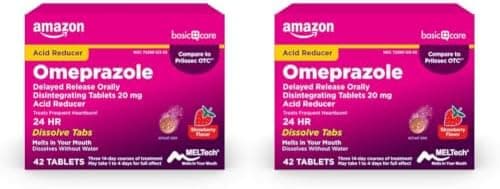 Amazon Basic Care Omeprazole Delayed Rele… — Strawberry Flavor