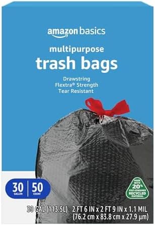 Amazon Basics 30 Gallon Flextra Strength Multipurpose… — Black