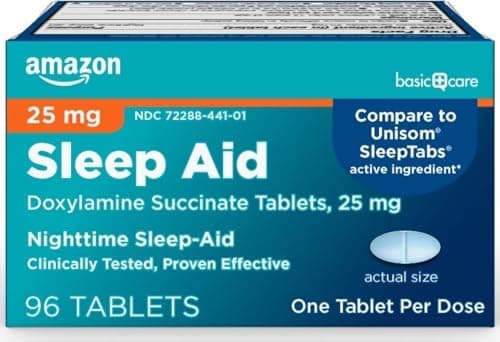 Amazon Basic Care Nighttime Sleep Aid Tablets for Adults