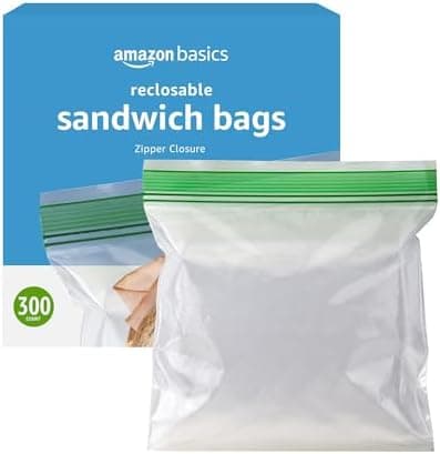 Amazon Basics Resealable Double Zipper Sandwich Storage Bags…