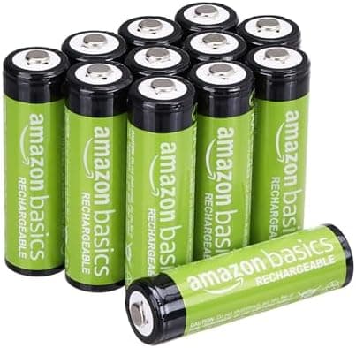 Amazon Basics 12-Pack Rechargeable AA NiMH Batteries, 2000 mAh