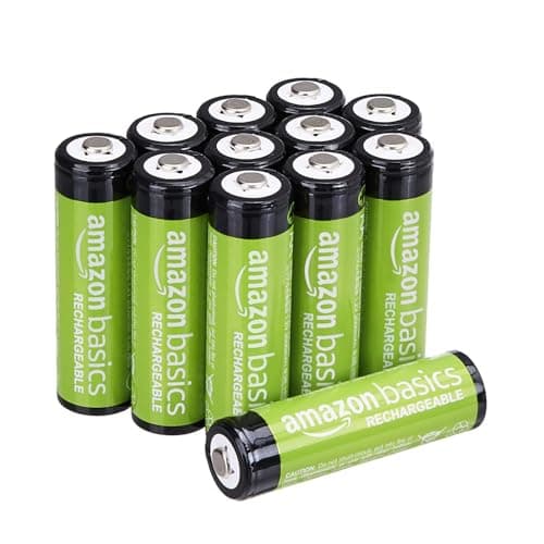 Amazon Basics 12-Pack Rechargeable AA NiMH Batteries, 2000 mAh
