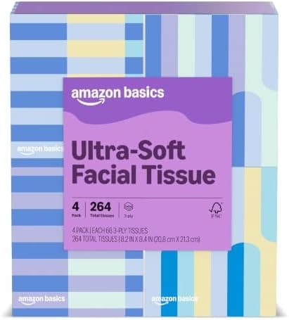 Amazon Basics Ultra-Soft 3-Ply Premium Facial Tissues
