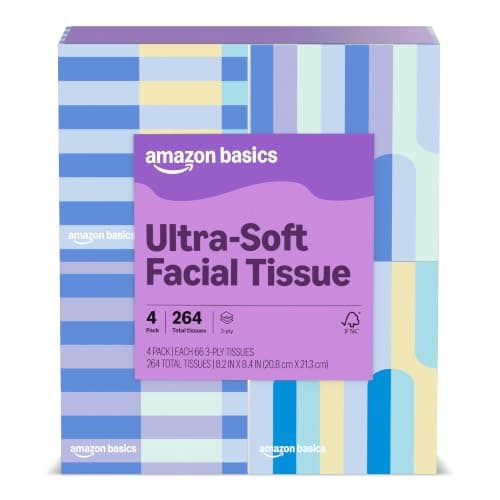Amazon Basics Ultra-Soft 3-Ply Premium Facial Tissues