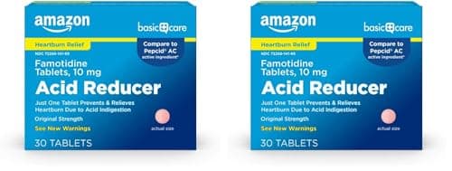 Amazon Basic Care Acid Reducer Famotidi…, 30 Count (Pack of 2)
